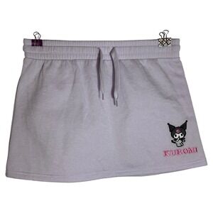 Saurio Kuromi Embroidered Lilac Purple Sweat Skirt Size Small